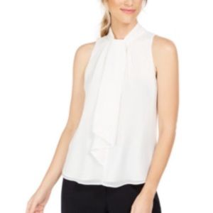 Calvin Klein Petite Ruffle-Front Mock-Neck Top